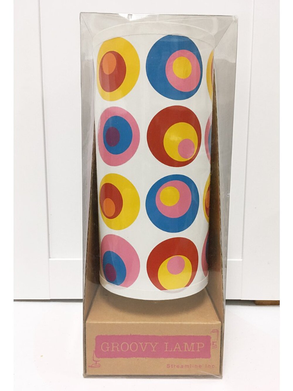 New Groovy Hippy Psychedelic Table Lamp! White With Cool Colorful Design